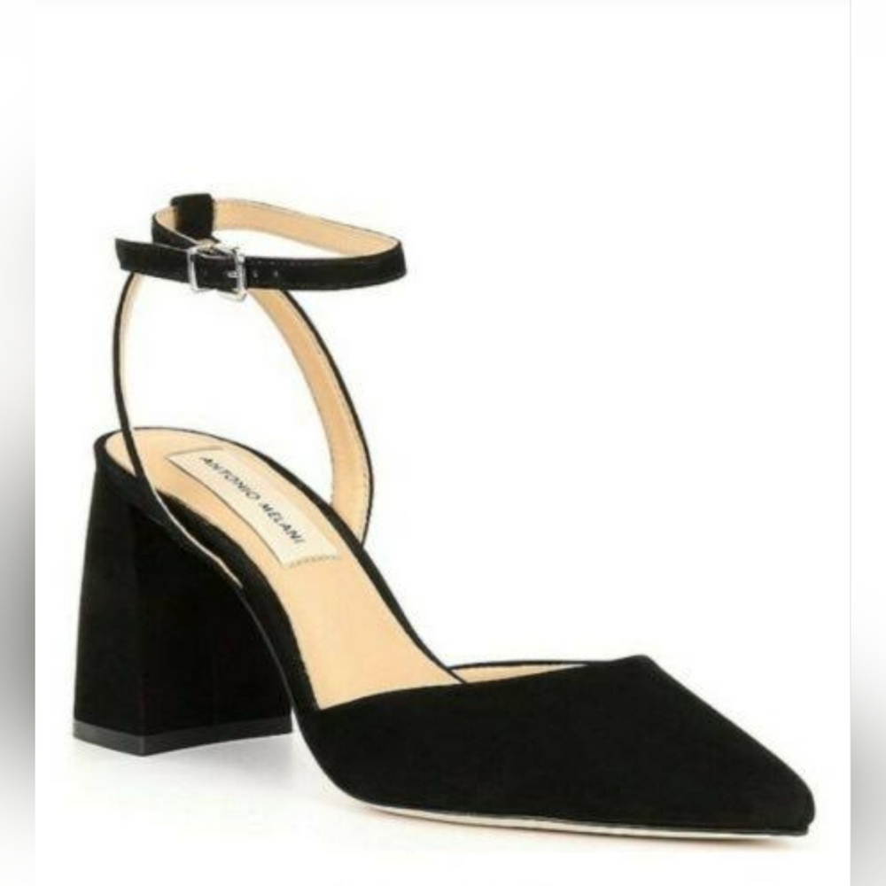 ANTONIO MELANI Black Ankle Strap Heels